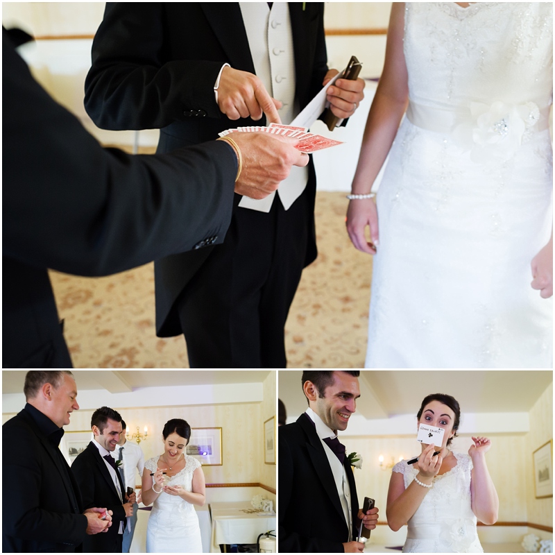 wedding magician entertains guests