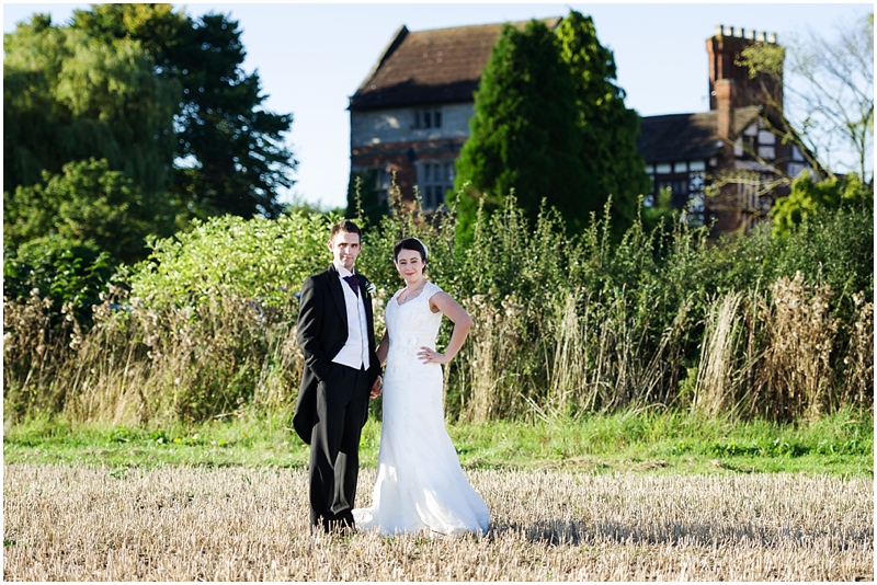 bride and groom at wedding at Albright Hussey Manor