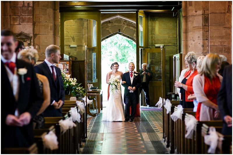 bride walks into church