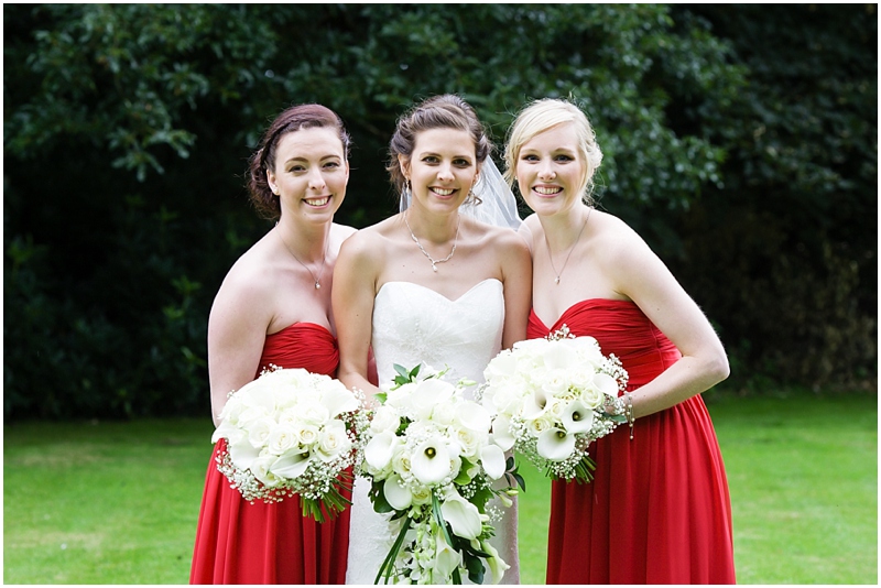 bride and bridesmaids at somerford hall