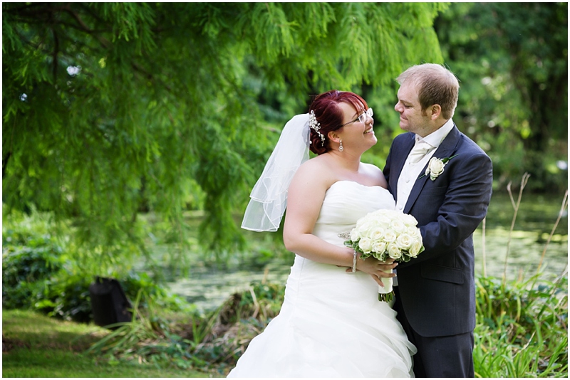 bride and groom at albrighton hall wedding 