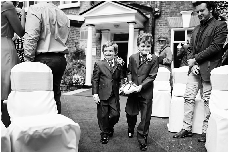 page boys carrying rings