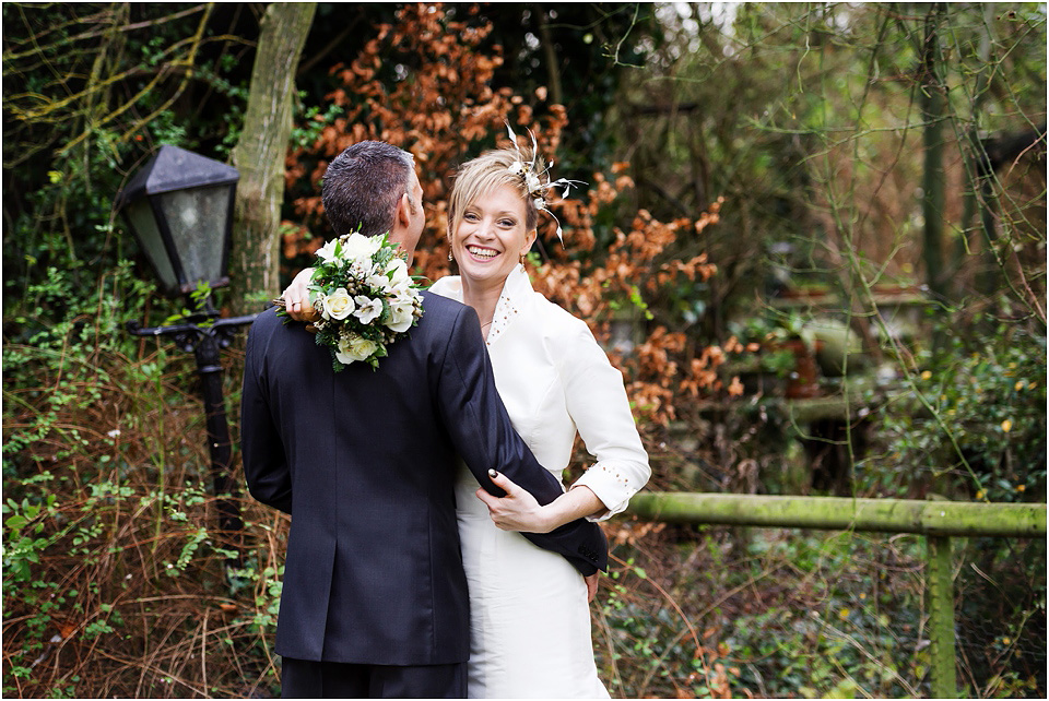 bride and groom at hundred house winter wedding