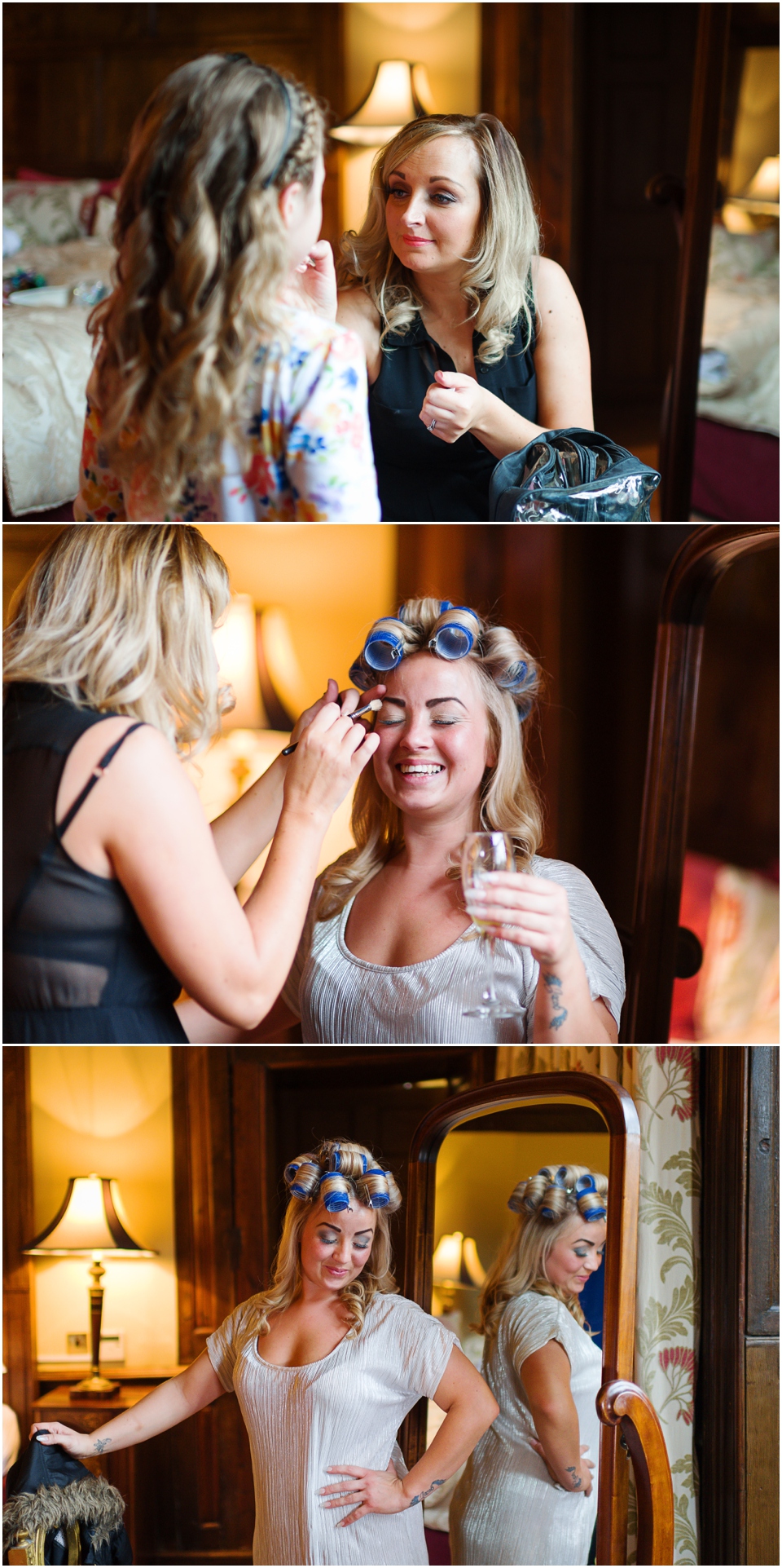 bride getting ready at rowton castle