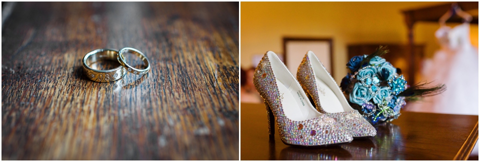 wedding details shoes and dress