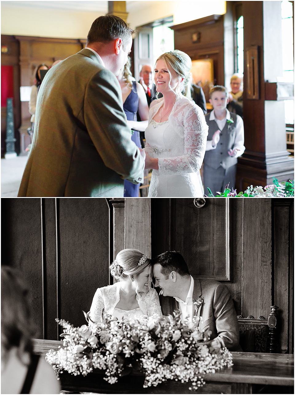 wedding ceremony inside thrumpton hall
