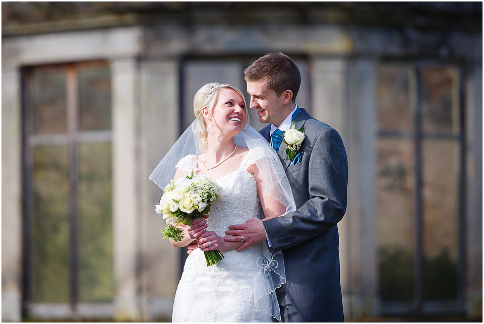 bride and groom at sandon hall