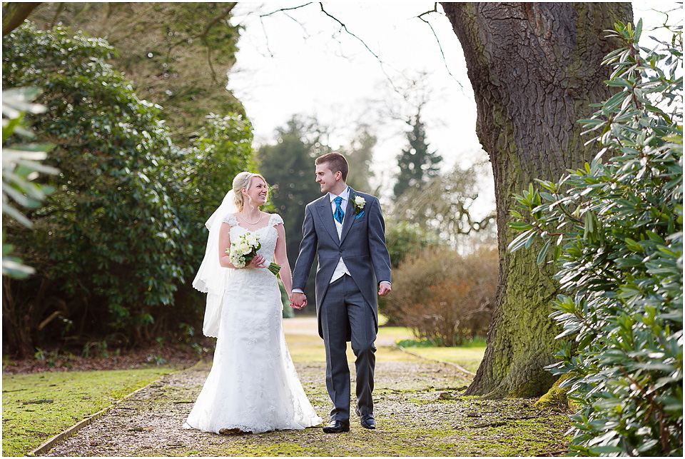 bride and groom at sandon hall