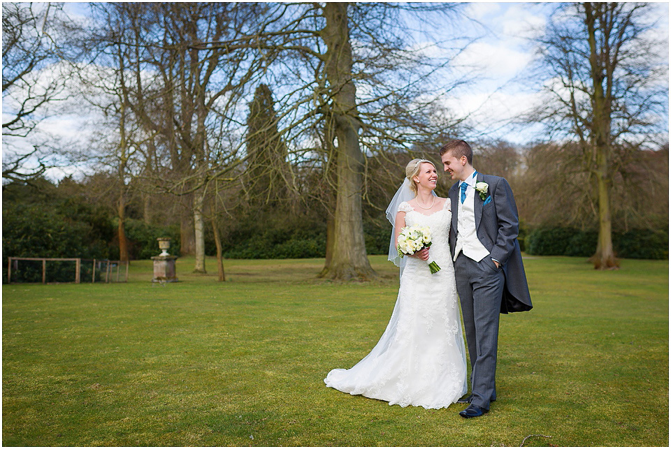 bride and groom at sandon hall