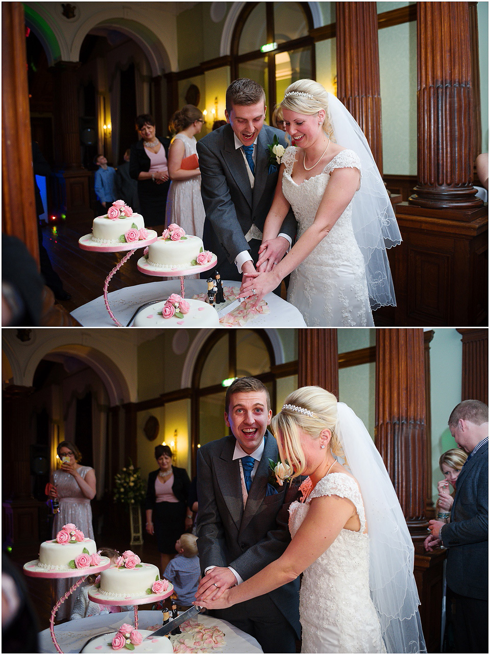 cutting cake at sandon hall