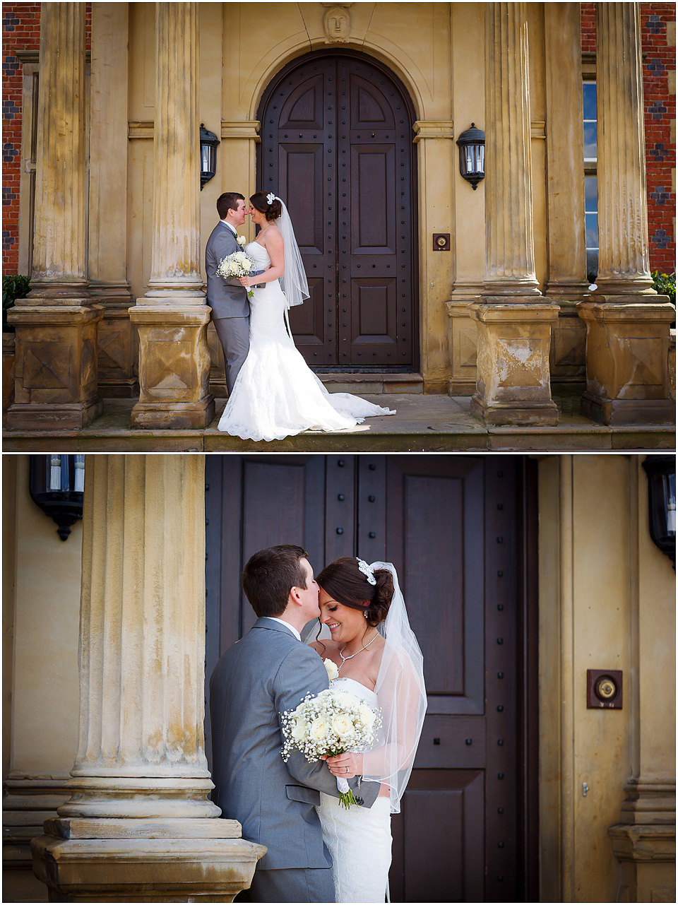 bride and groom at cranage hall