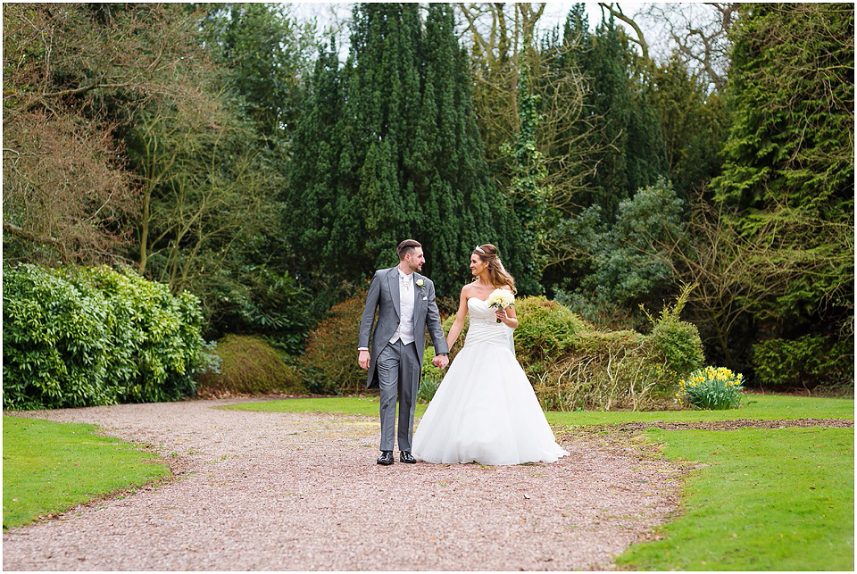 bride and groom portraits at rodbaston hall