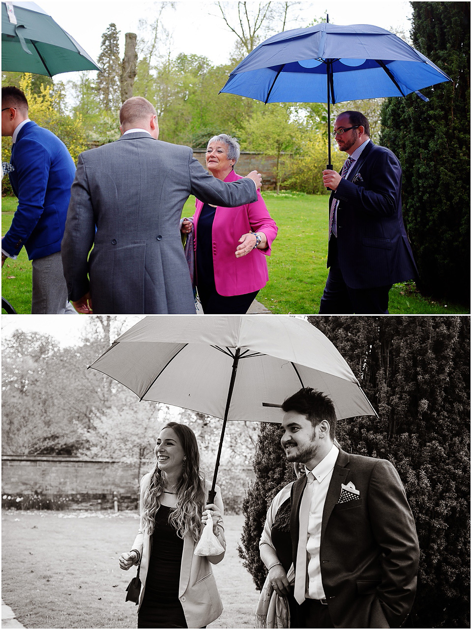 documentary wedding photography guests arriving at hoar cross church