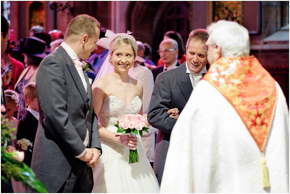 bride meets groom at altar