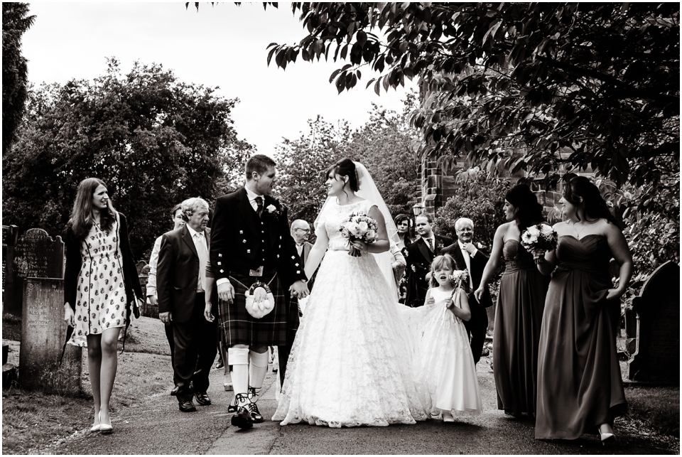 bride and groom walking together