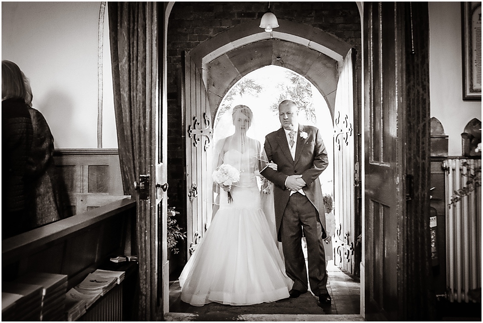 bride and father at fulford church