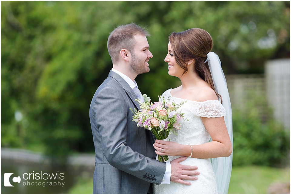 bride and groom at the moat house acton trussell wedding