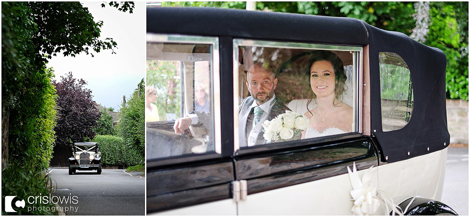 bride arriving at church