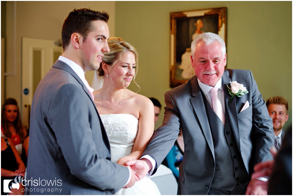 wedding ceremony at whiston hall