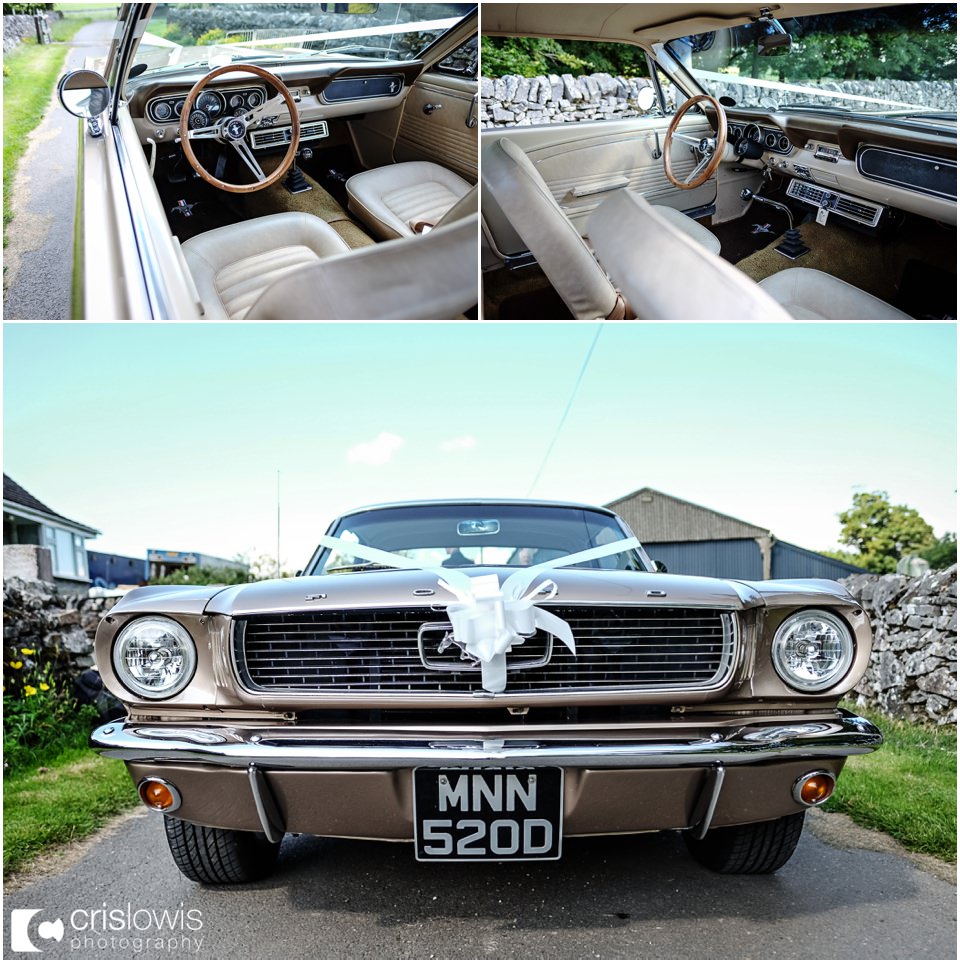 ford mustang wedding car