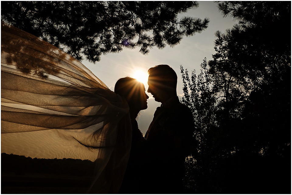 sunset wedding photo