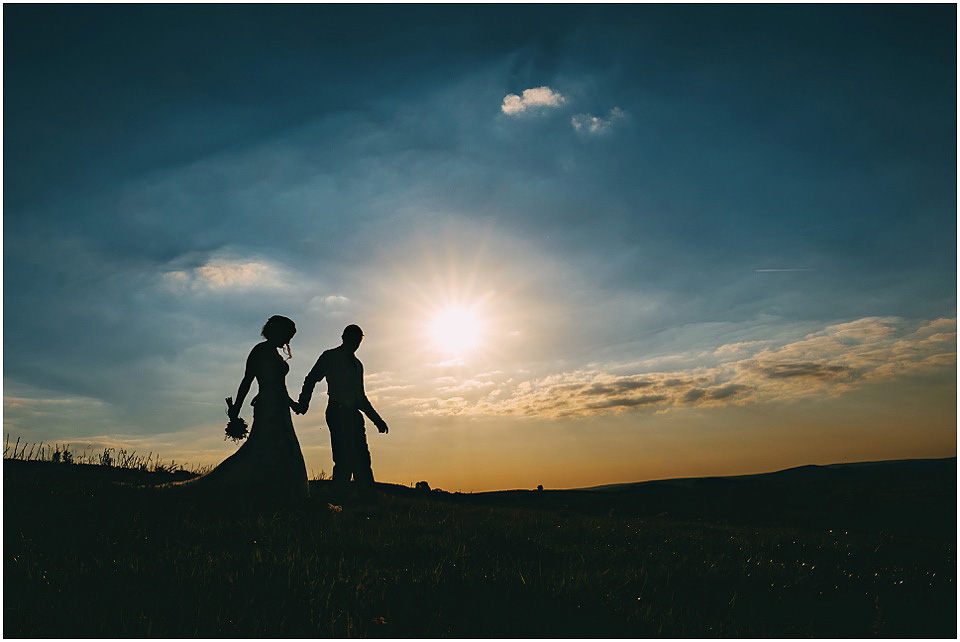 sunset wedding photo