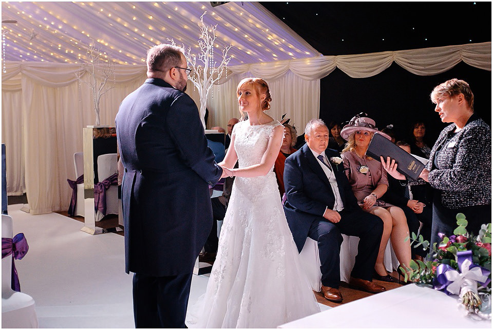 wedding ceremony under the night sky at heaton house farm