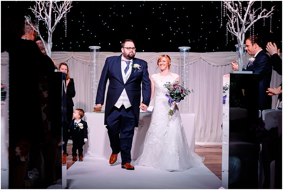 wedding ceremony under the night sky at heaton house farm