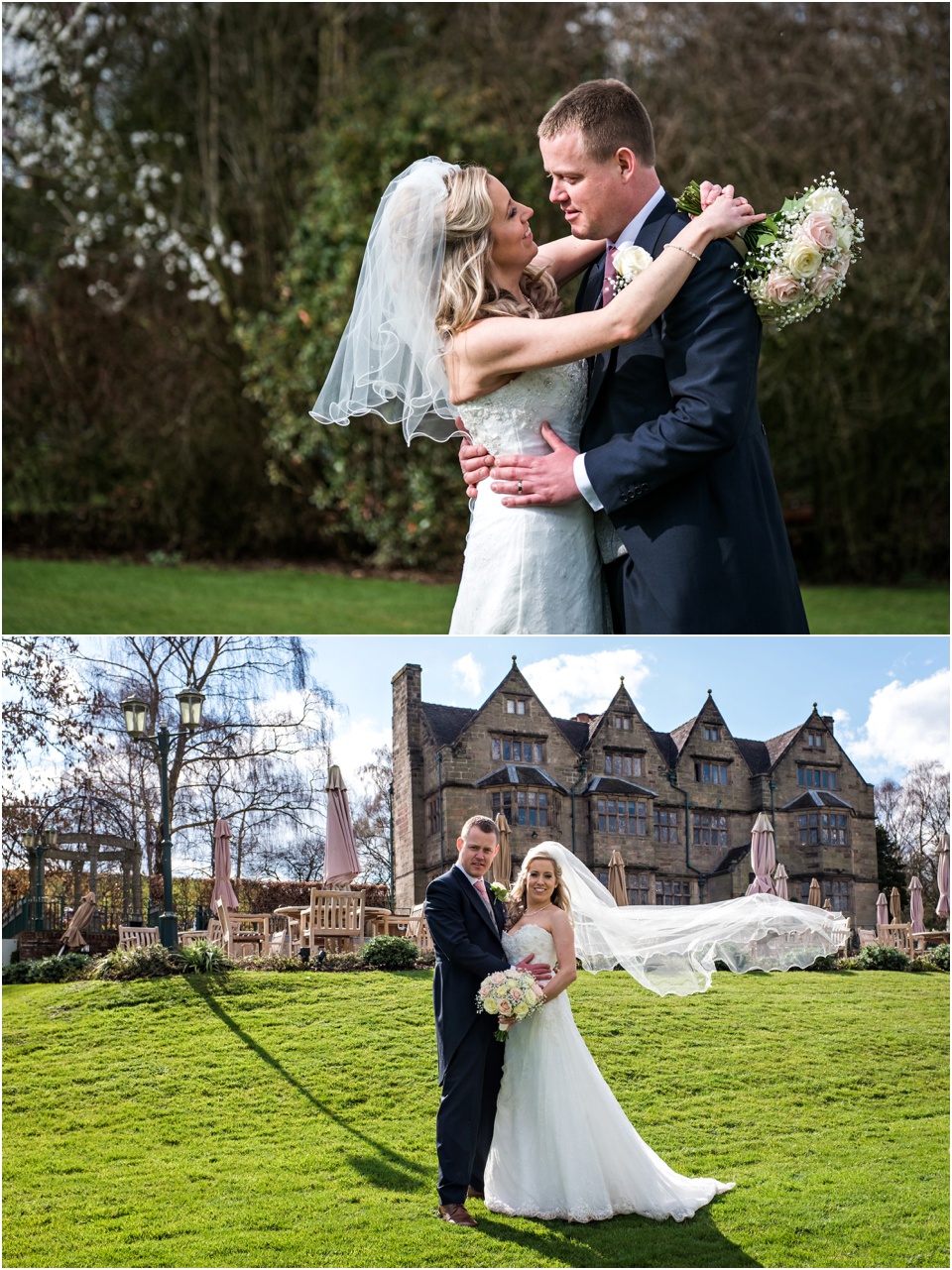 bride and groom at weston hall