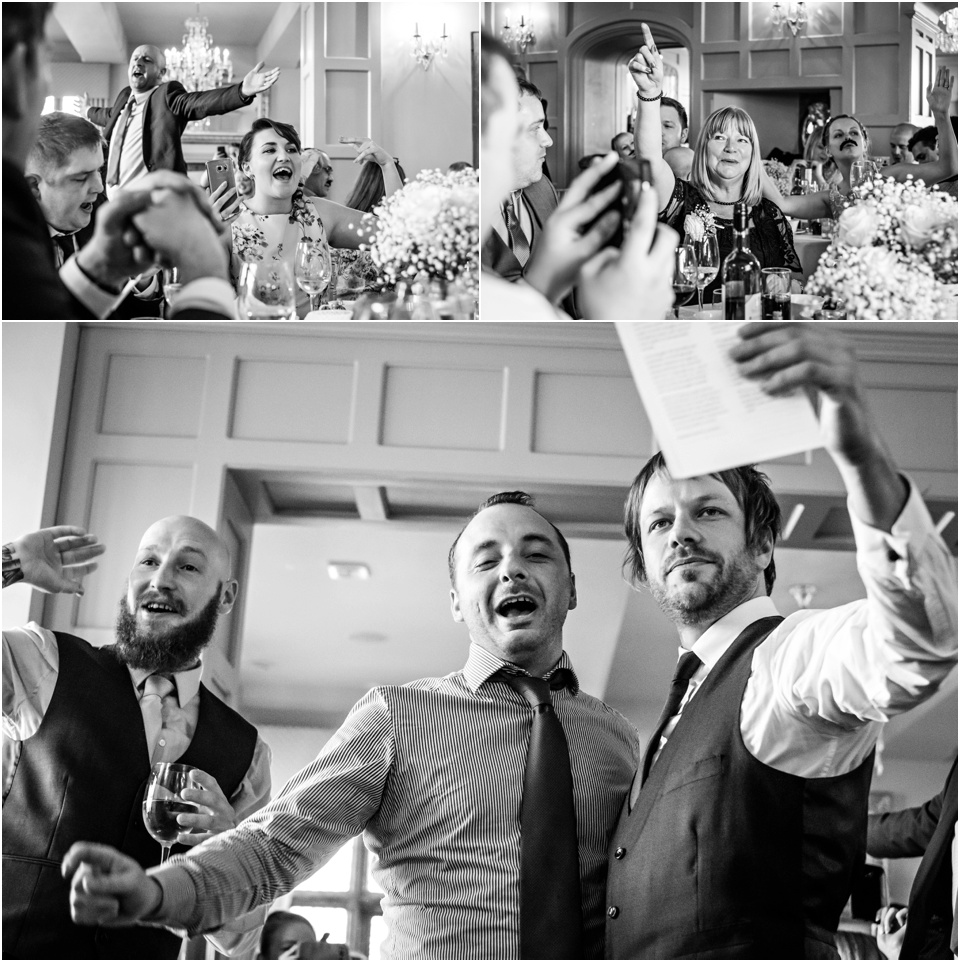candid moment guests singing