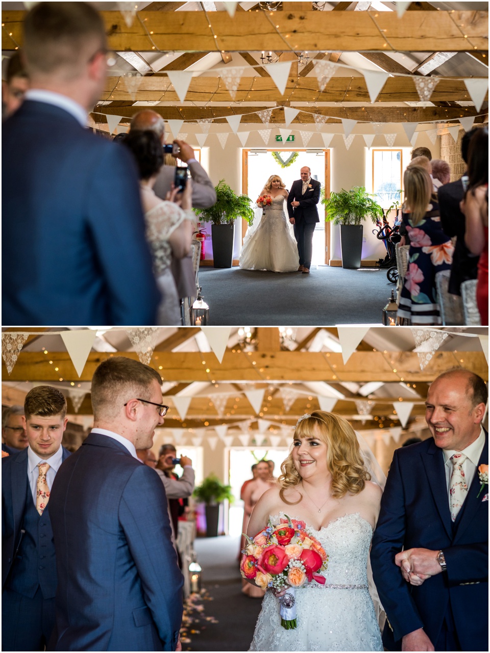 bride and dad walk down isle