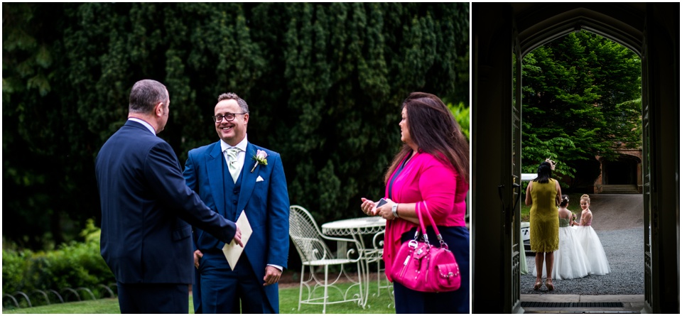 groom and brides daughter before ceremony