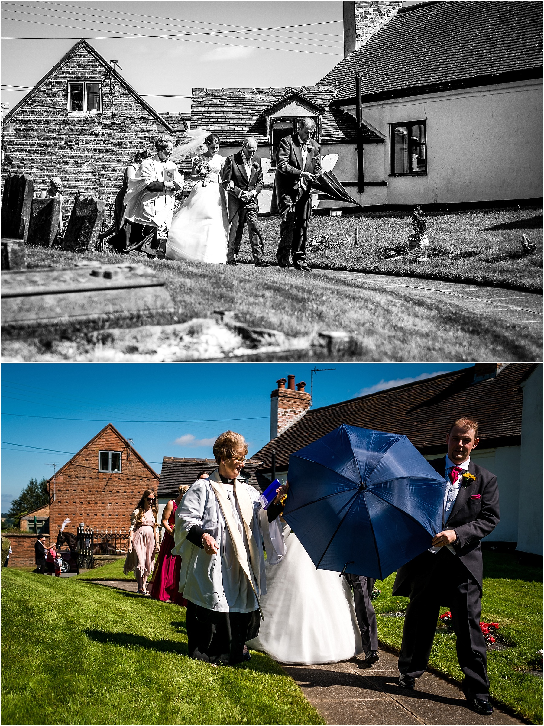 bride arrives at church