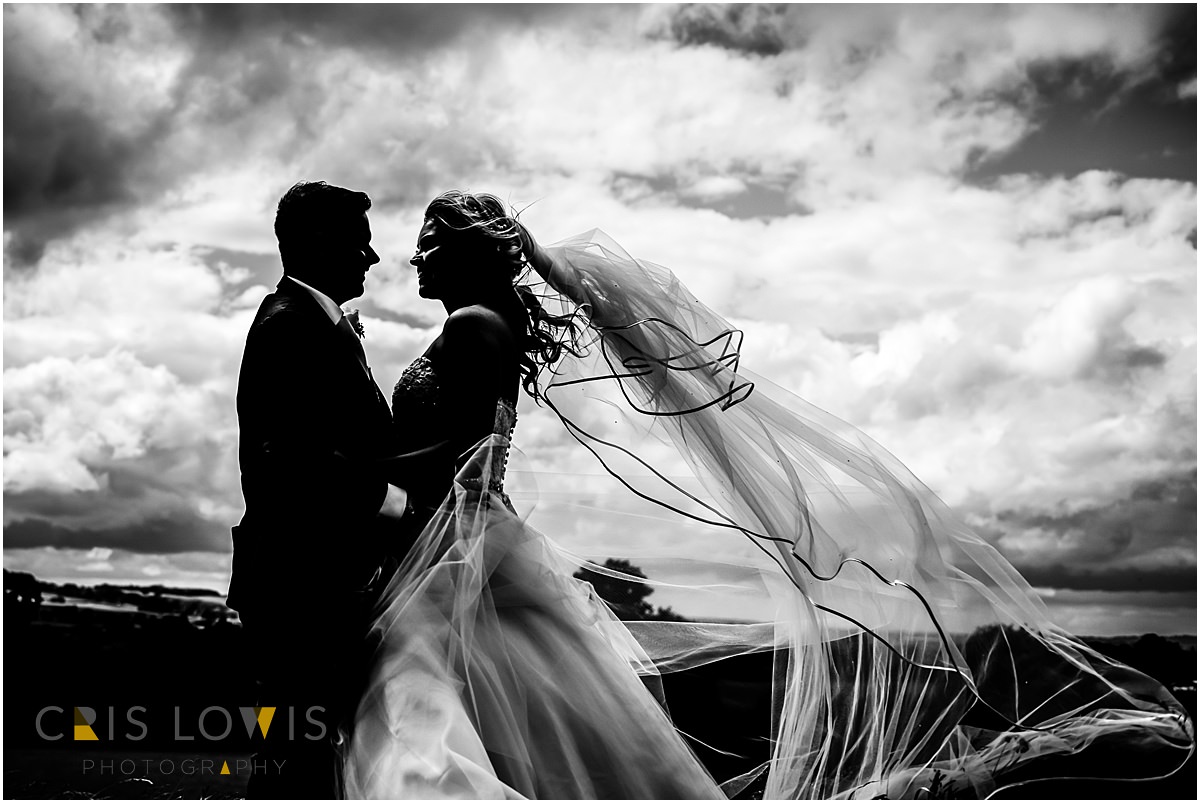 bride and groom at sandon church