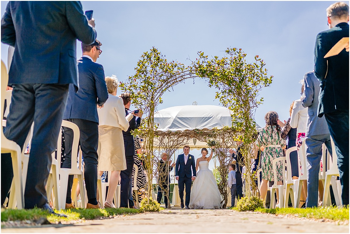 bride and groom exit