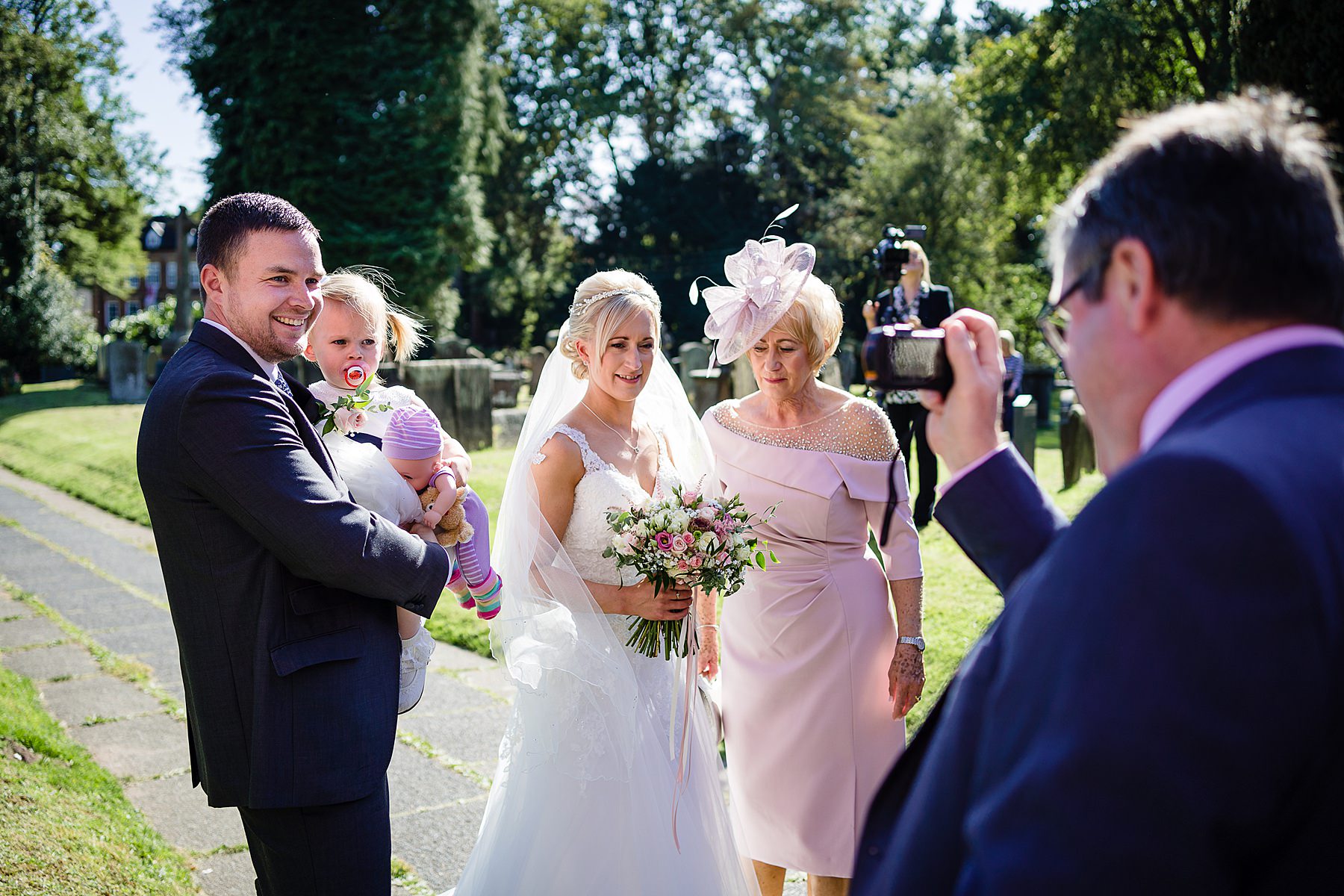 guests congratulate couple