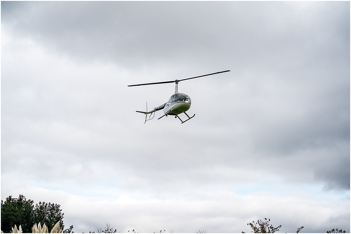 helicopter arriving at blakelands