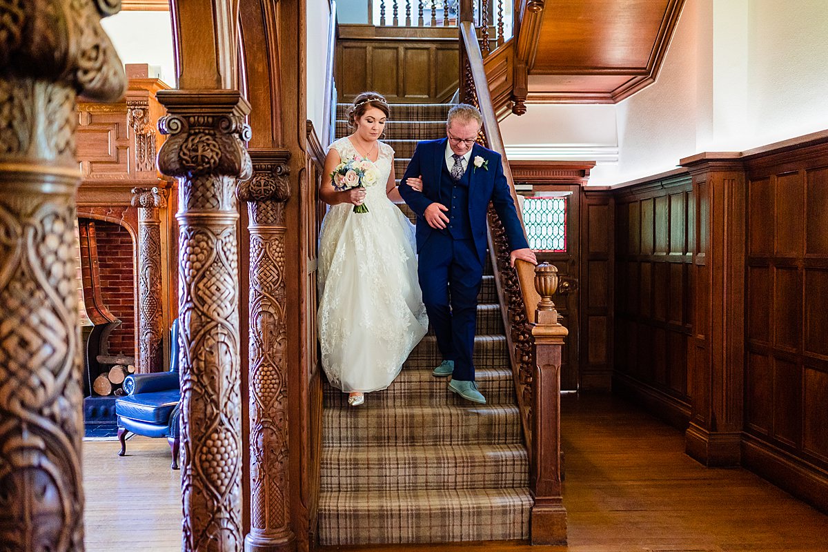 bride and dad on way to ceremony