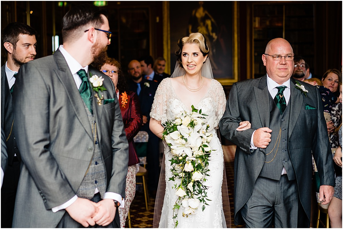 wedding ceremony at sandon hall