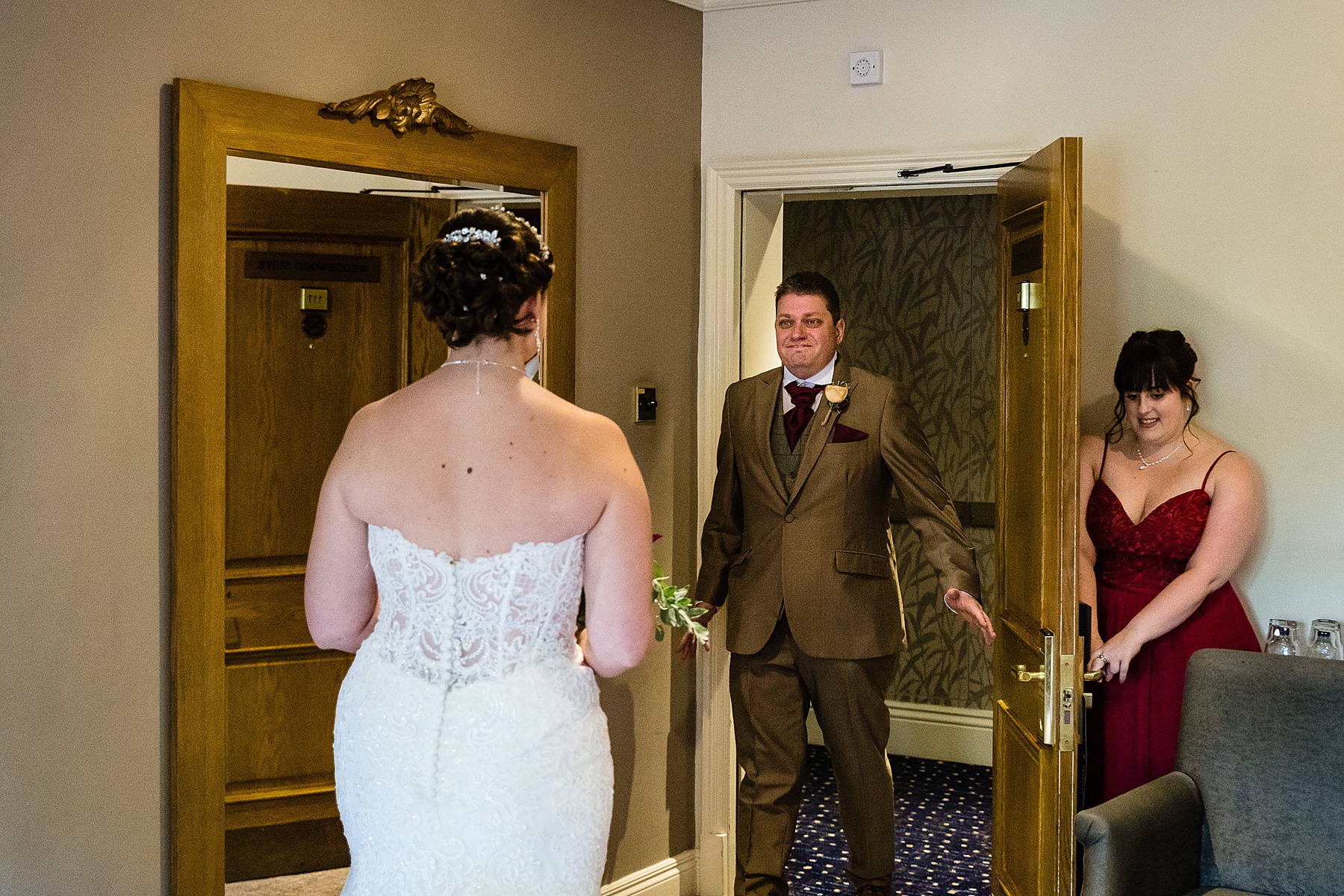 dad sees bride in dress