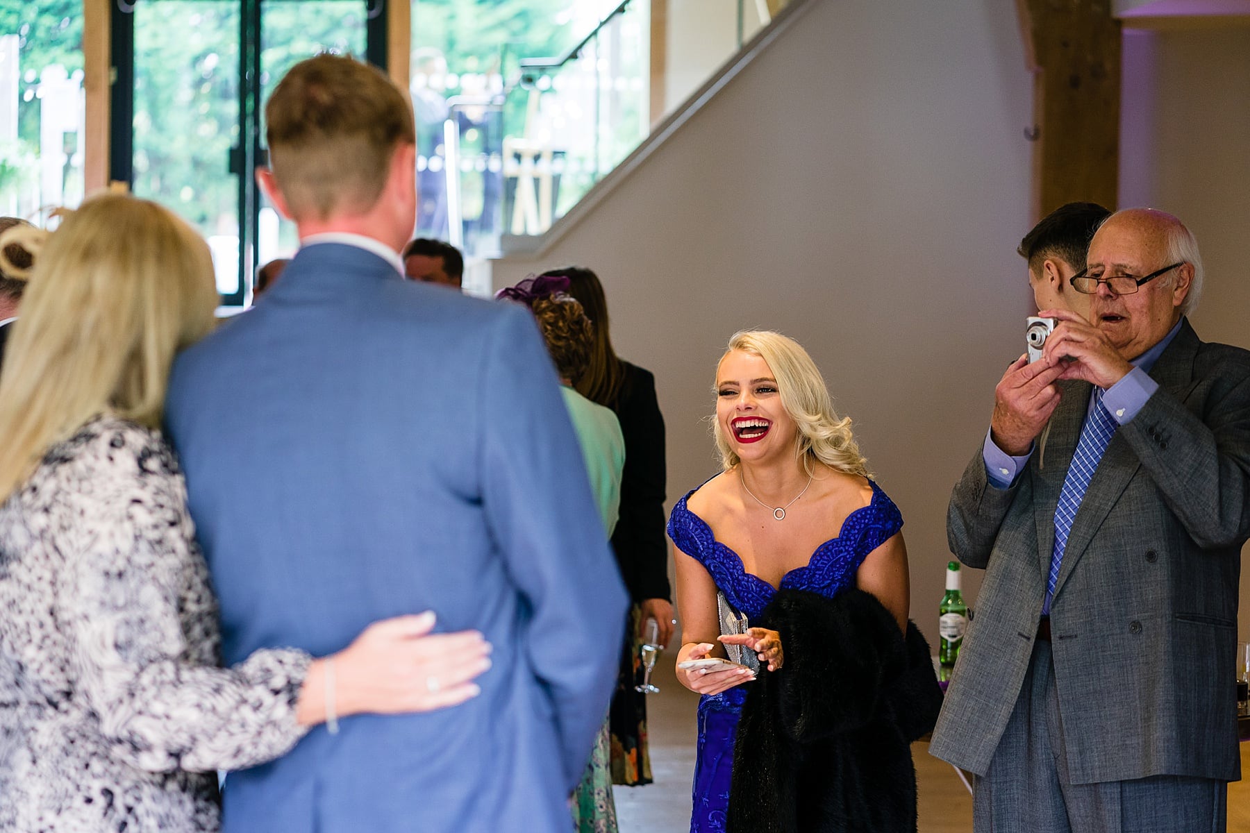 guests greeting couple