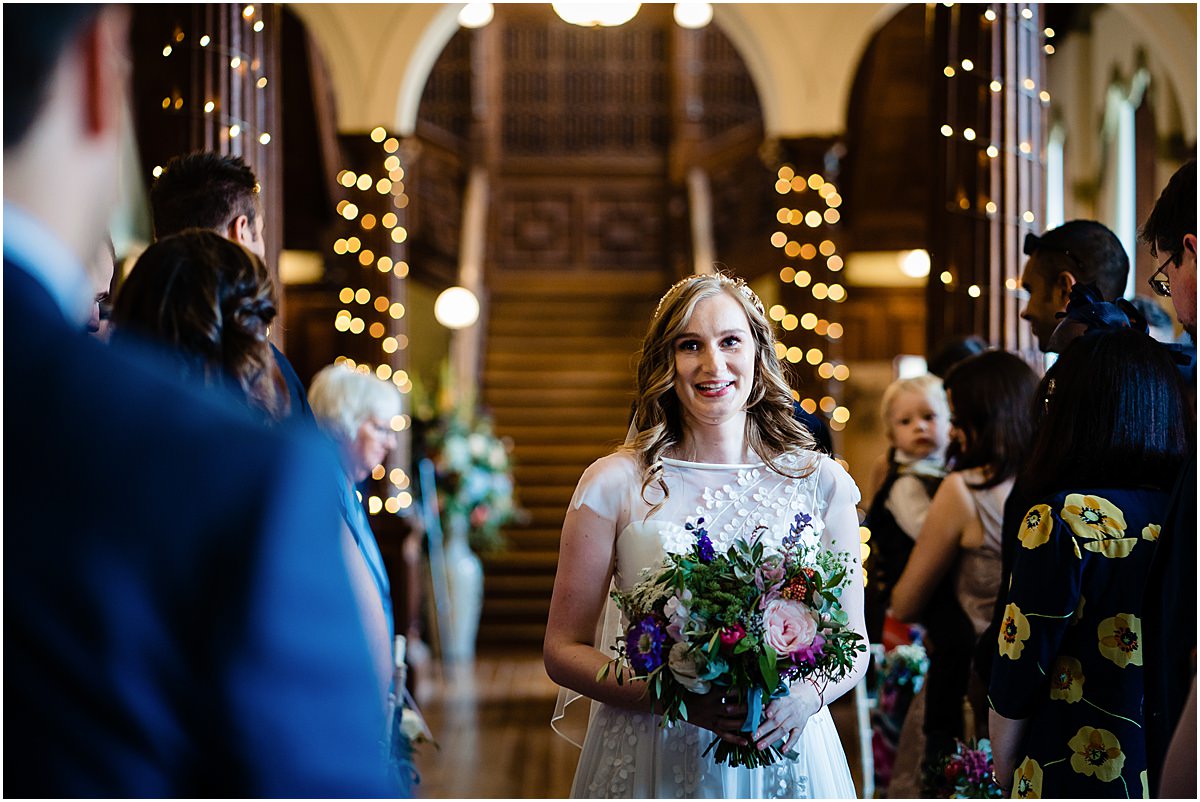 bride and dad walking down isle