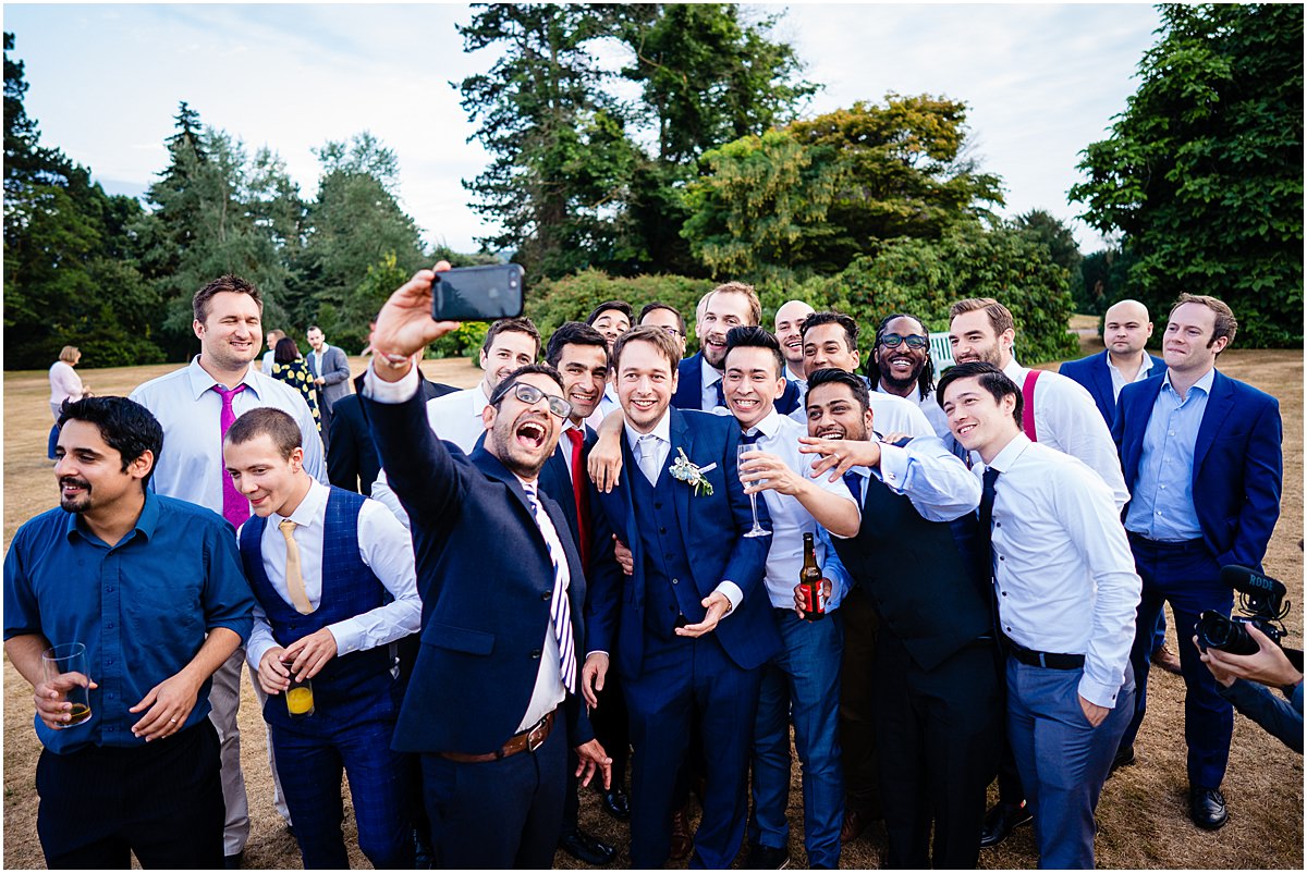 groomsmen horsing about