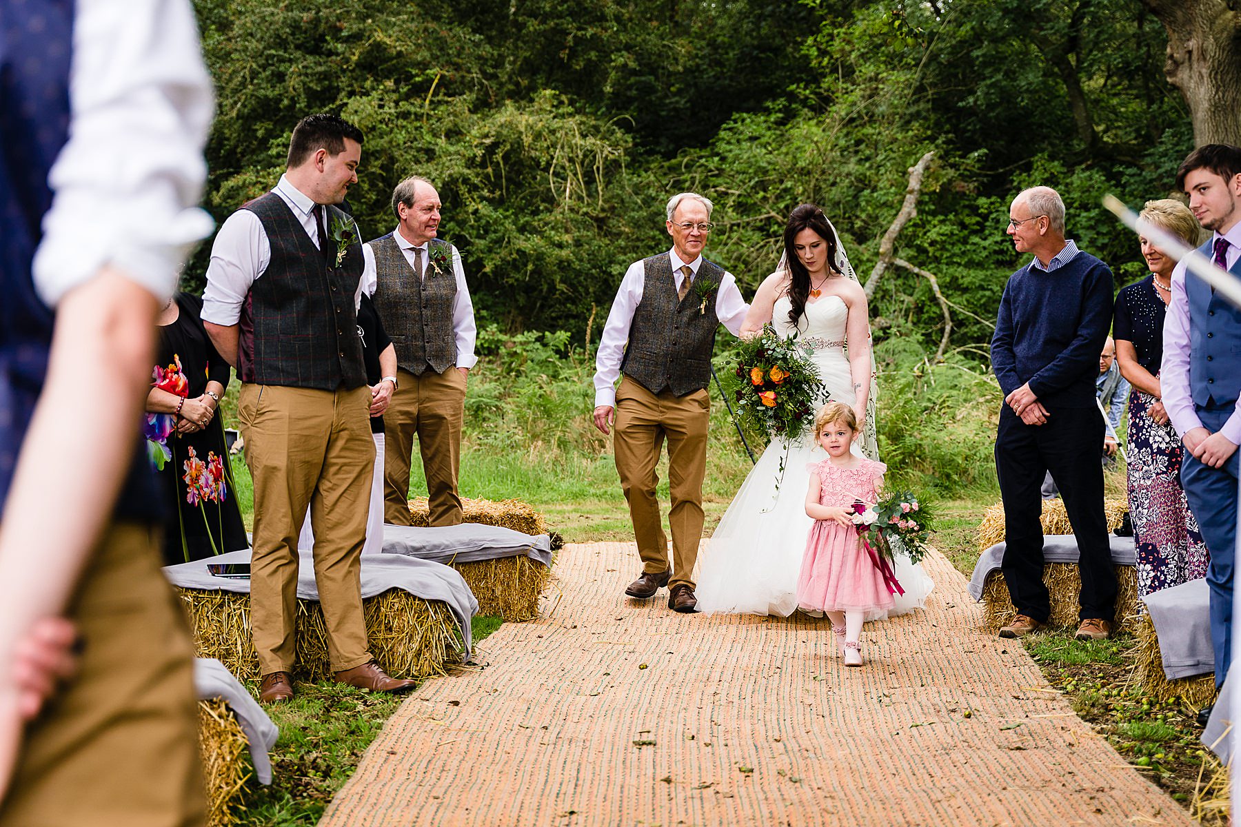 bride walks down the aisle