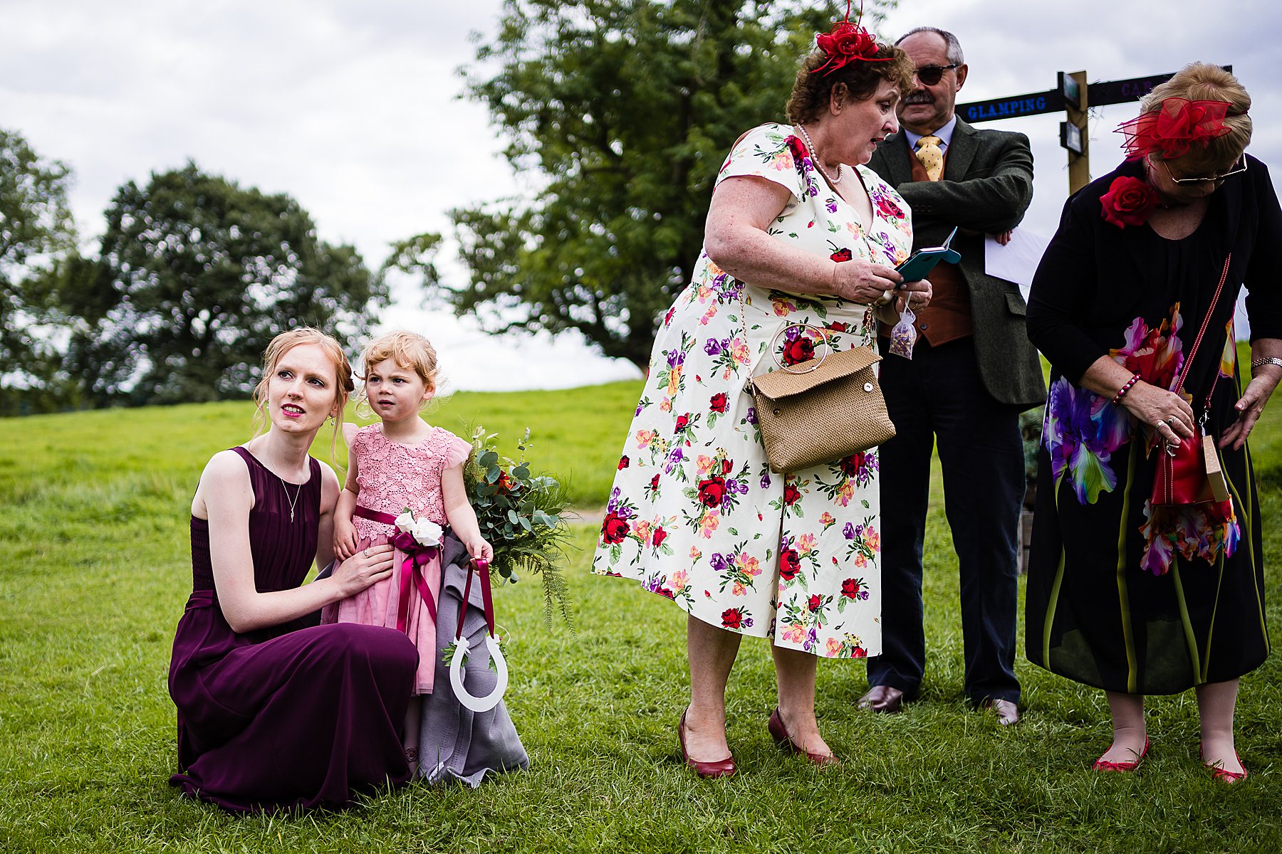guests greet couple