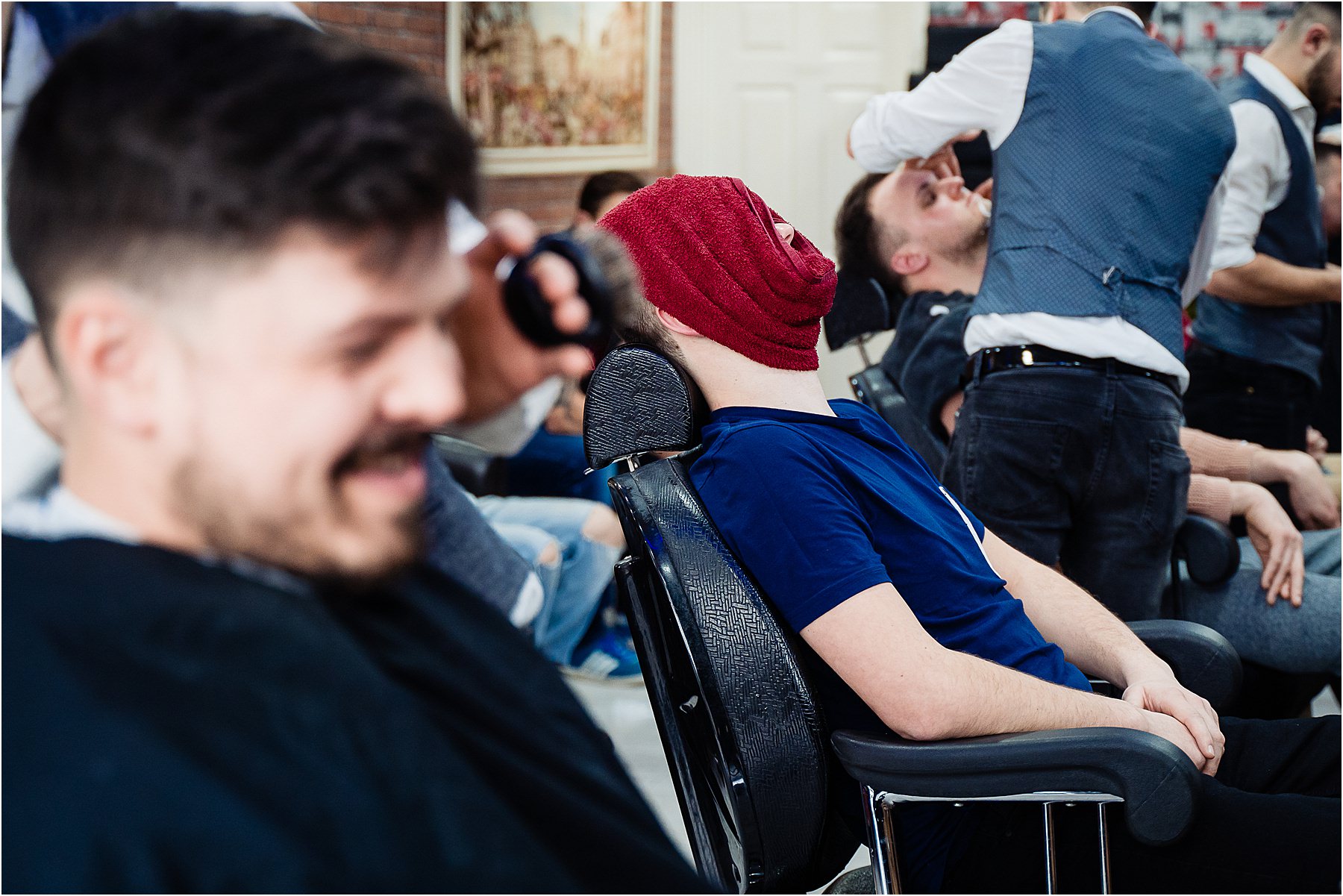 groom prep at turkish barbers