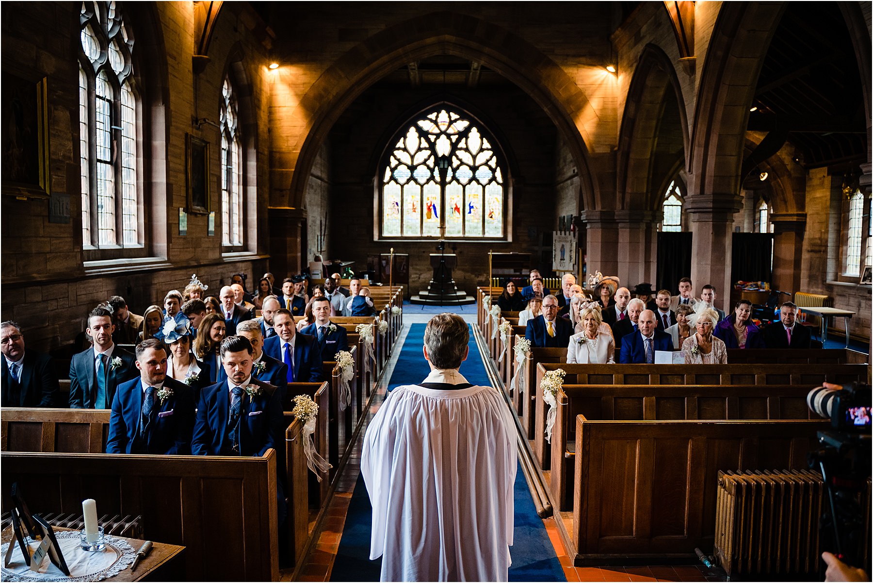 church guests waiting for bride