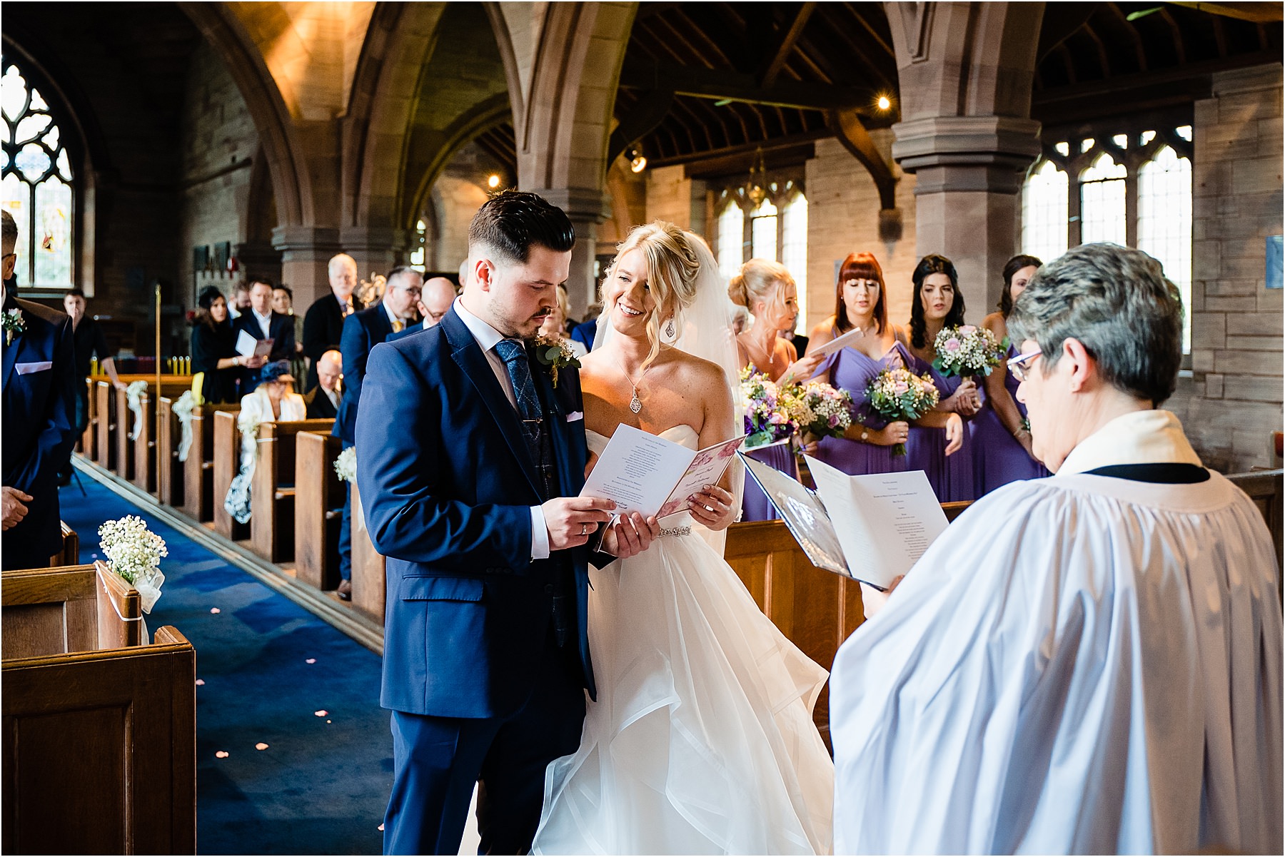 wedding ceremony at st chads longsden