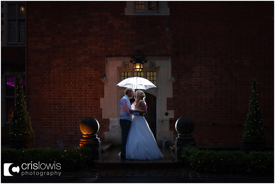 umbrella shot at pendrell hall wedding