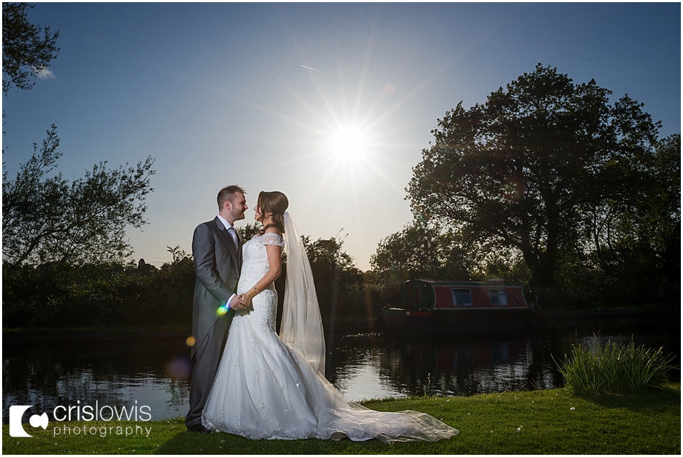 bride and groom at the moat house wedding